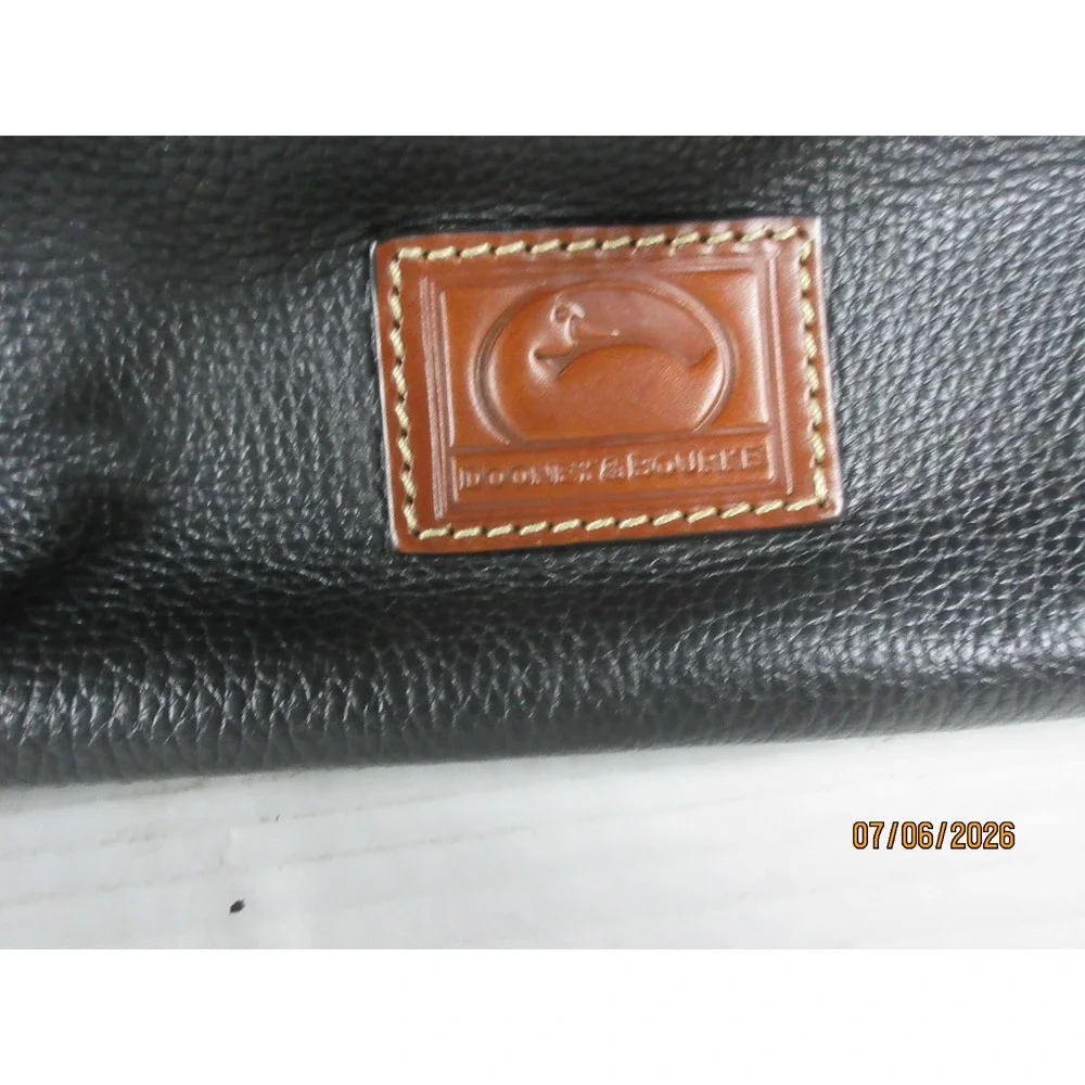 Dooney & Bourke Pebble Grain Leather Tote Bag Black Tan Tassel Satchel Crossbody